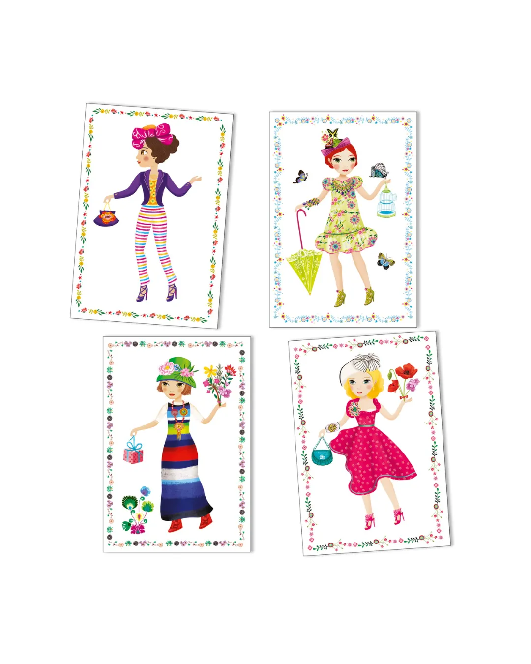 Djeco - zestaw kreatywny dla dzieci z naklejkami Moda Djeco - zestaw kreatywny dla dzieci z naklejkami Moda