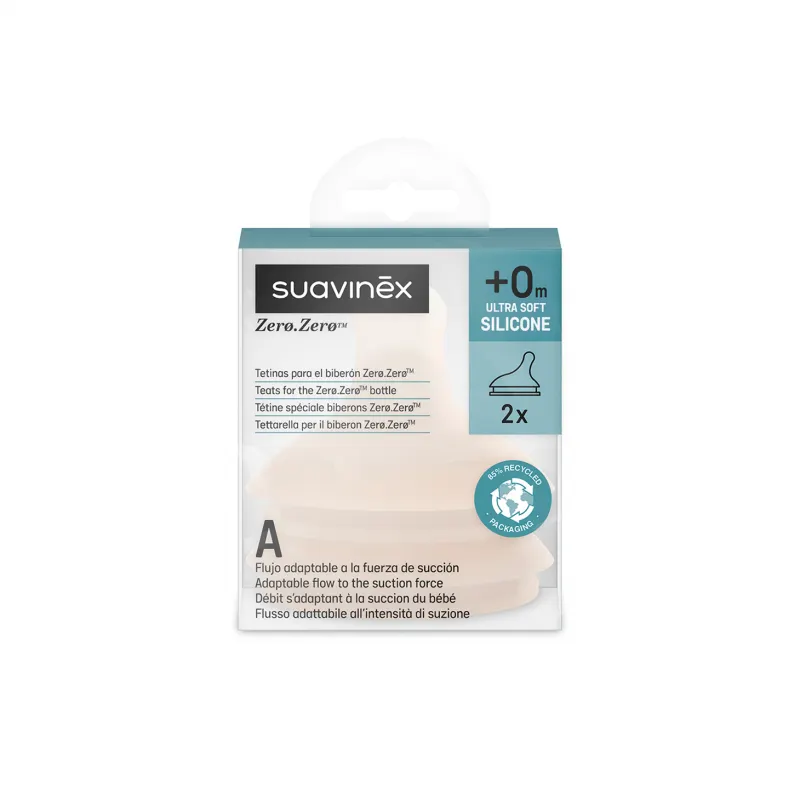 Suavinex - smoczki do butelek Zero Zero przepływ adaptacyjny A (2 szt.) Fair