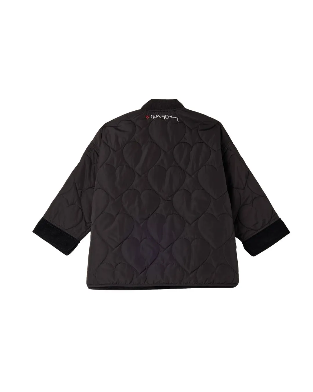 Stella McCartney - pikowana kurtka z sercami czarna Stella McCartney - pikowana kurtka z sercami czarna