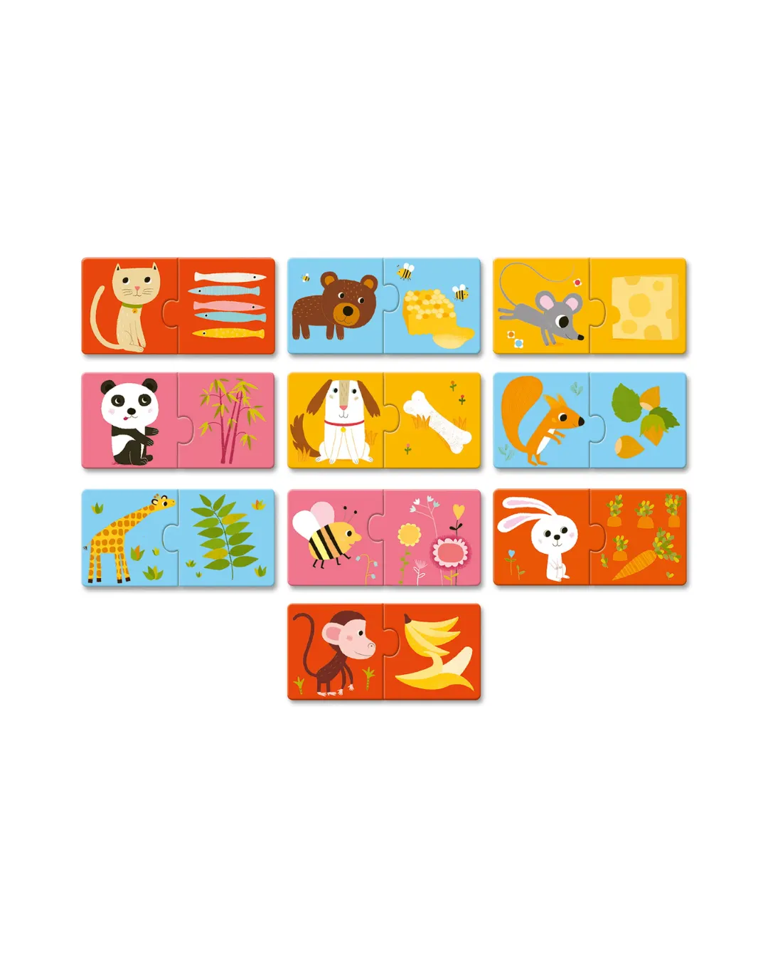 Djeco - puzzle dla dwulatka duo Zwierzatka i ich obiady