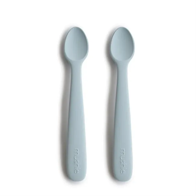 Mushie - łyżeczki silikonowe do nauki samodzielnego jedzenia 2-pak Powder Blue