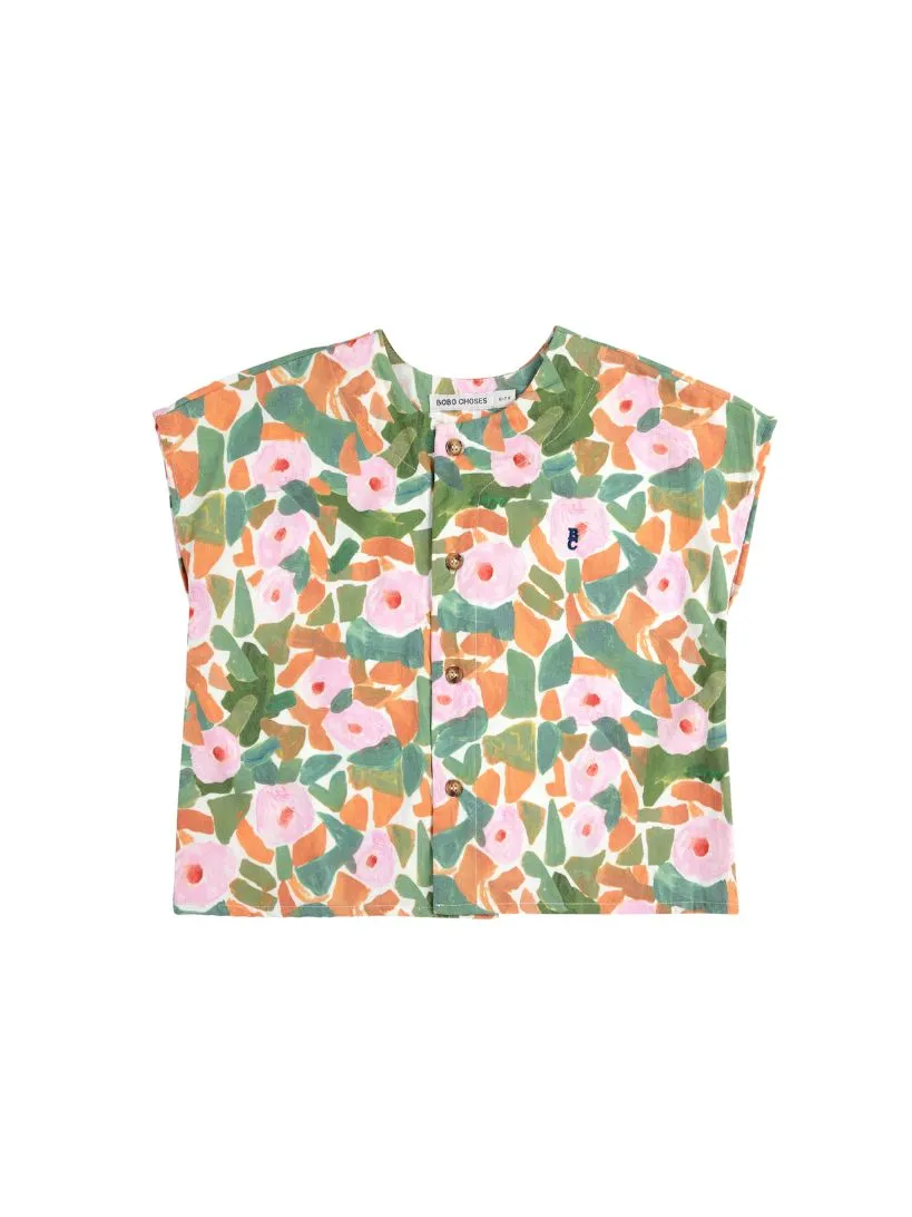 BOBO CHOSES - tkana koszula dziecięca Floral w kwiaty muliticolor