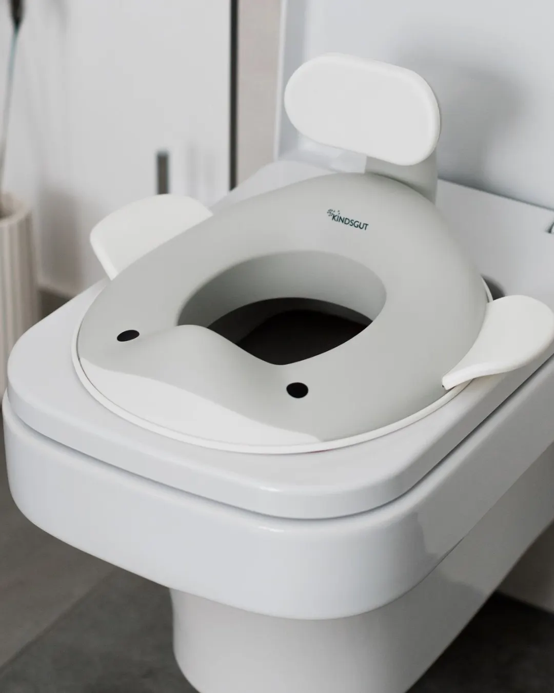 Kindsgut - deska nakładka sedesowa Wieloryb jasnoszara