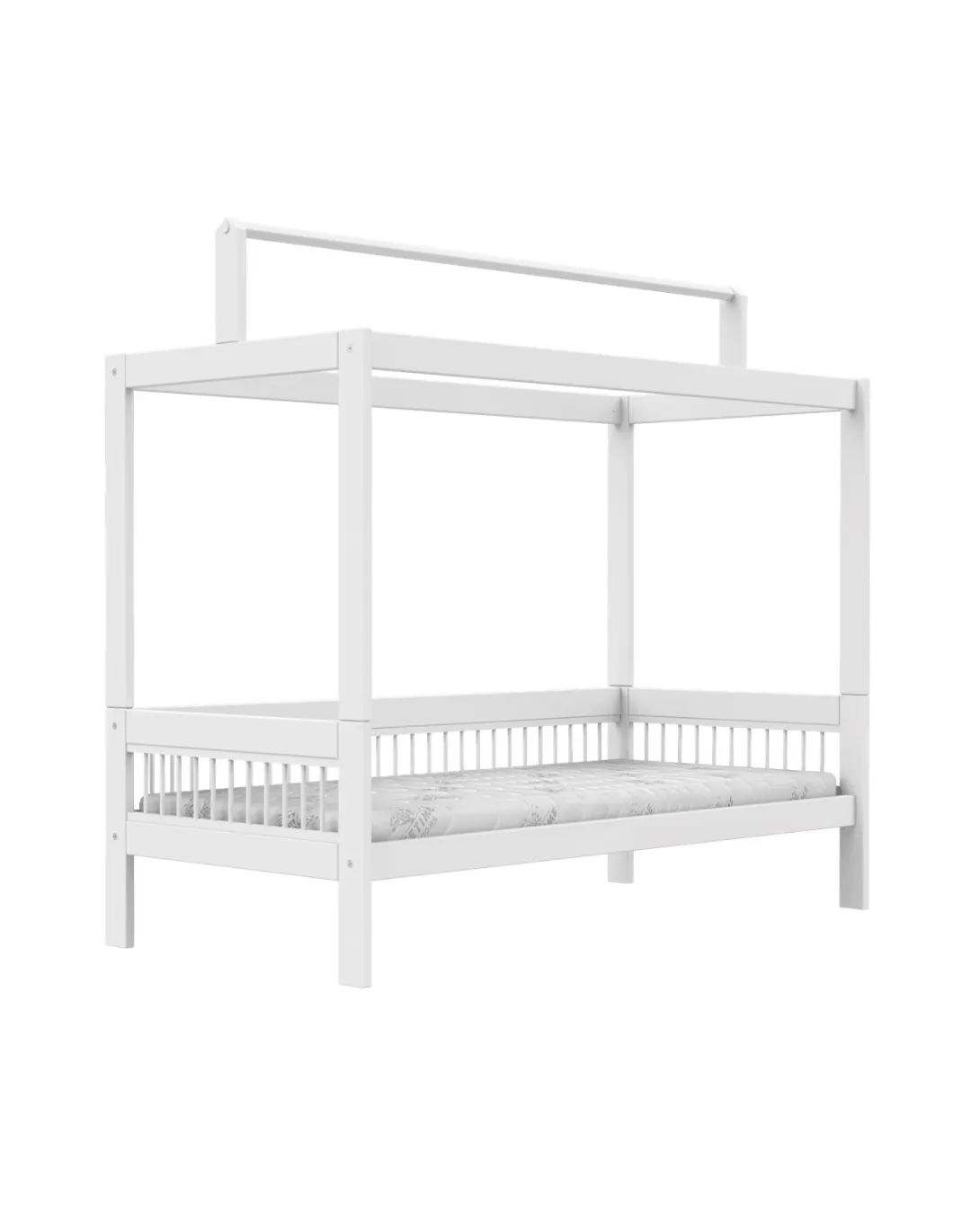 LIFETIME Kidsrooms - łóżko dziecięce z konstrukcją górną Breeze White Standard