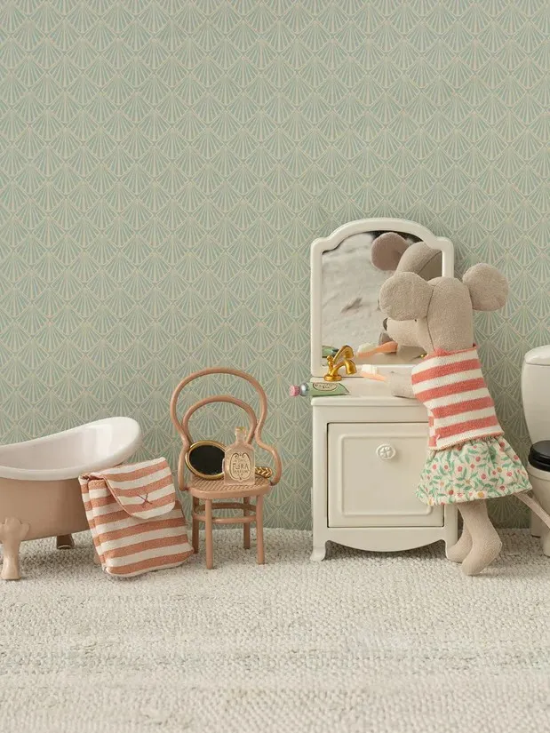 Maileg - zestaw szczoteczek w torebce dla myszek czerwone paski