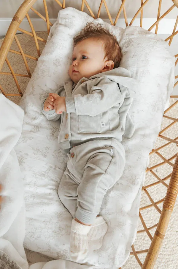 Bamboom - aksamitny kardigan z kapturem i uszami królika jasnoszary Bamboom - aksamitny kardigan z kapturem i uszami królika jasnoszary