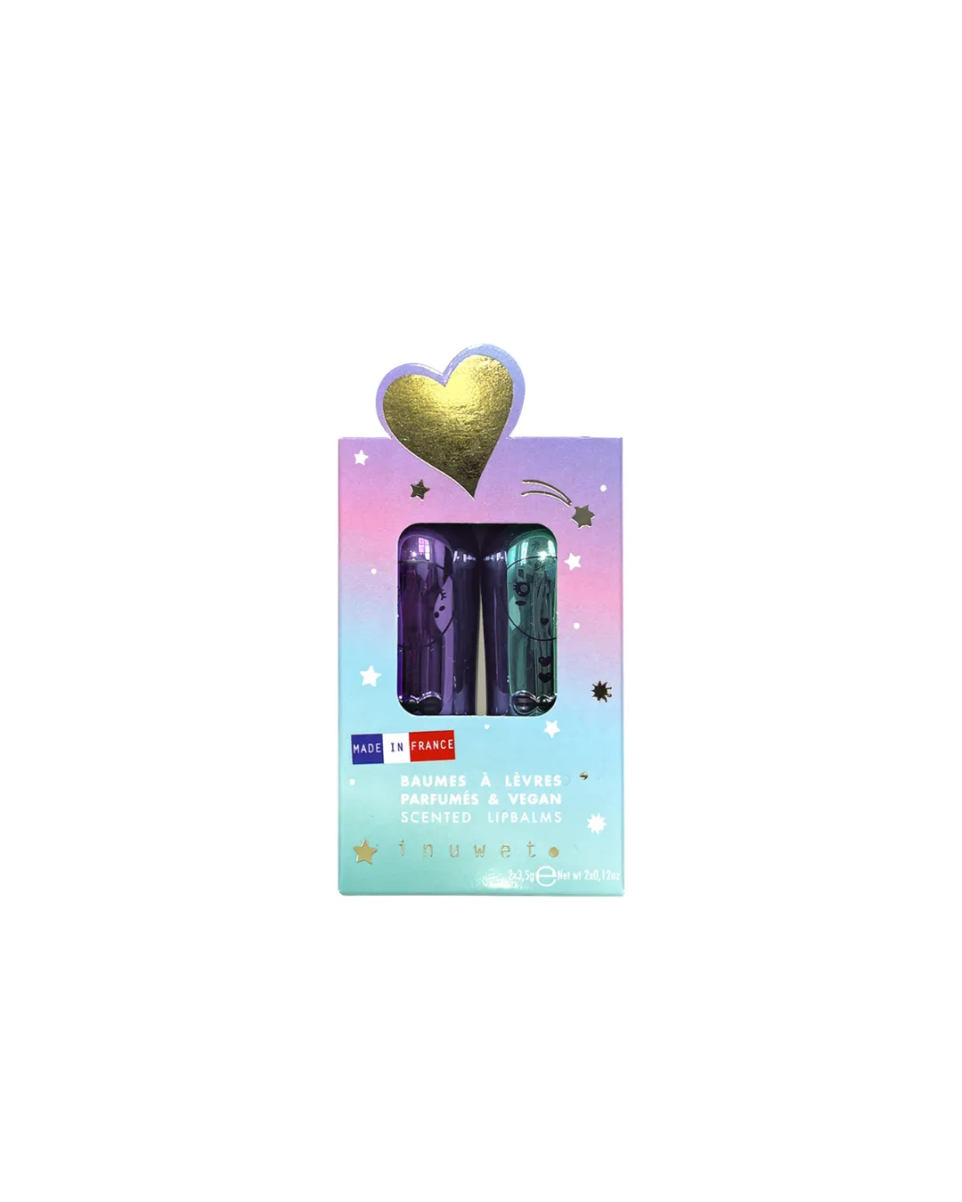 Inuwet - zestaw prezentowy dwóch balsamów do ust dla dzieci Cupcake & Czarna porzeczka