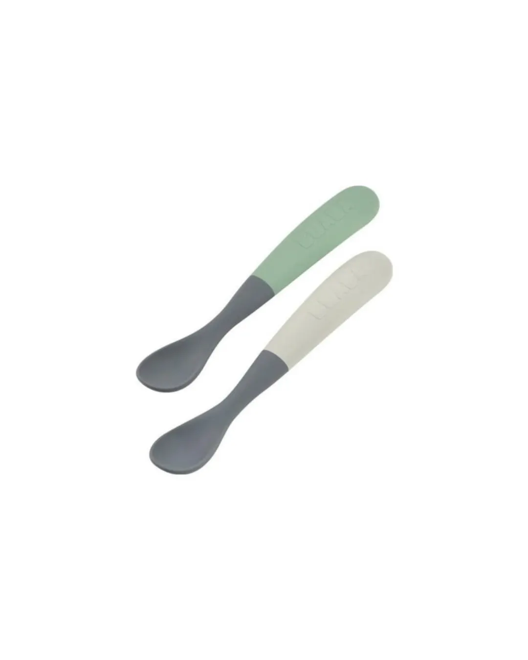 Beaba - zestaw 2 łyżeczek silikonowych w podróżnym etui 4m+ (2 szt.) Mineral Grey Beaba - zestaw 2 łyżeczek silikonowych w podróżnym etui 4m+ (2 szt.) Mineral Grey