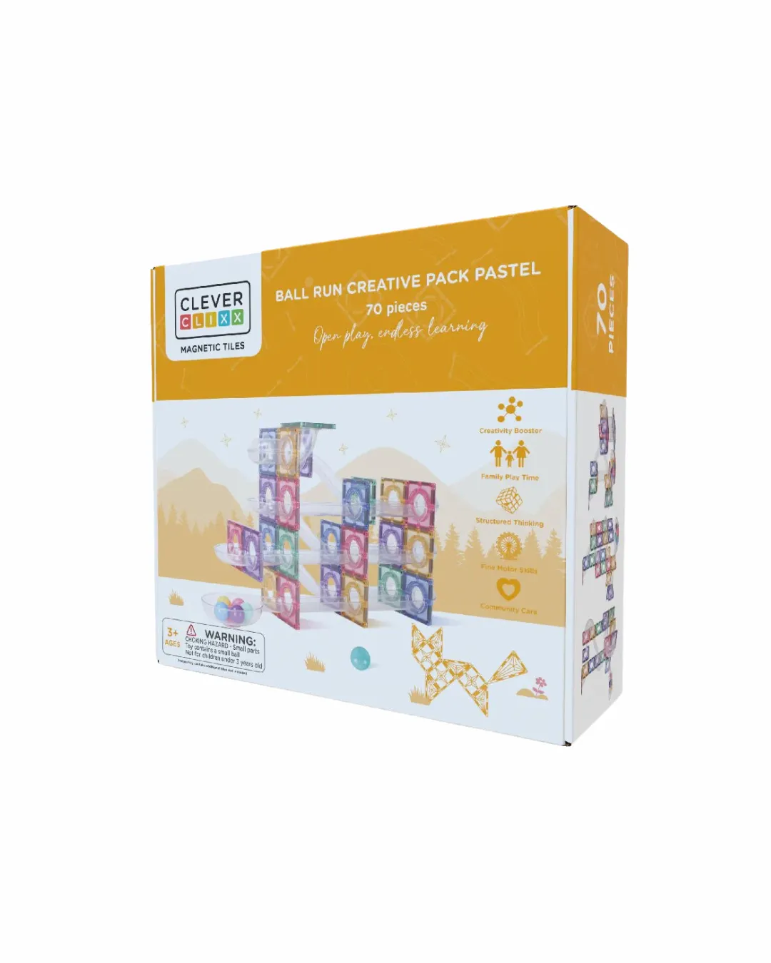 Cleverclixx - zestaw kreatywny pastelowy kulodrom 70 elementów
