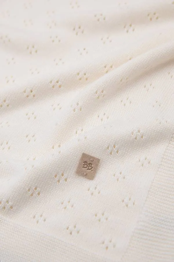 Bamboom - bambusowy kocyk niemowlęcy ażurowy 100x75 cm biały Bamboom - bambusowy kocyk niemowlęcy ażurowy 100x75 cm biały