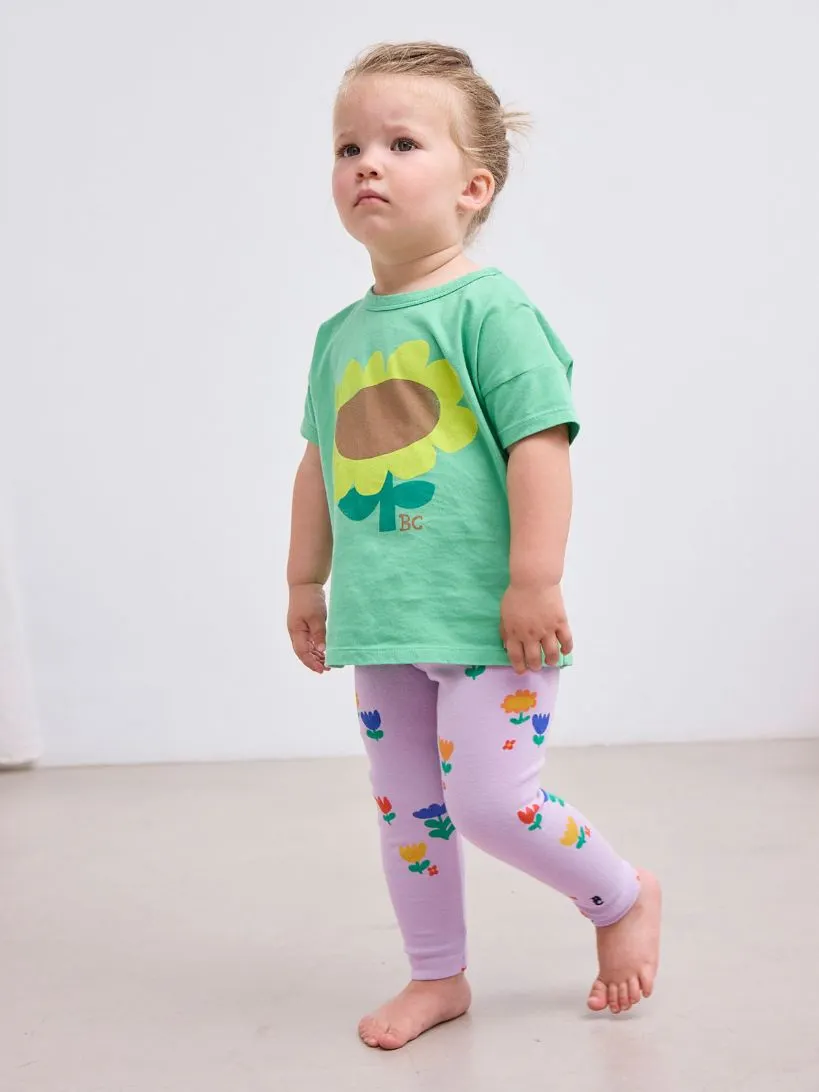 BOBO CHOSES - T-shirt dziecięcy Sunflower ze słonecznikiem light green jasnozielony