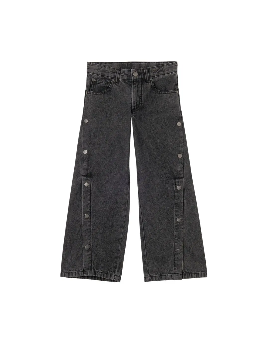 Stella McCartney - spodnie jeansowe z guzikami po bokach czarne