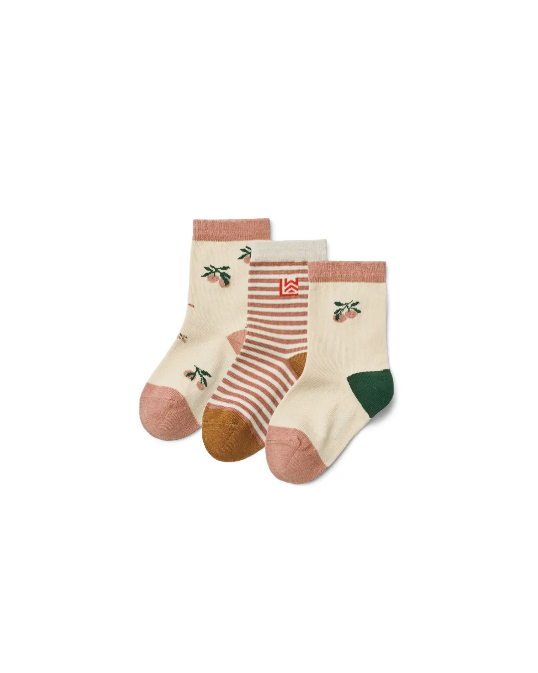 Liewood - skarpetki dziecięce 3-pak Silas Peach Sea Shell Liewood - skarpetki dziecięce 3-pak Silas Peach Sea Shell