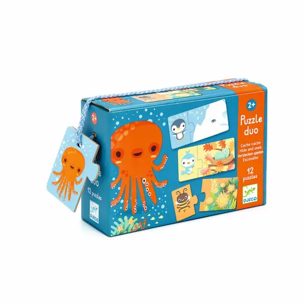 Djeco - puzzle dla dwulatka duo Zabawa w Chowanego