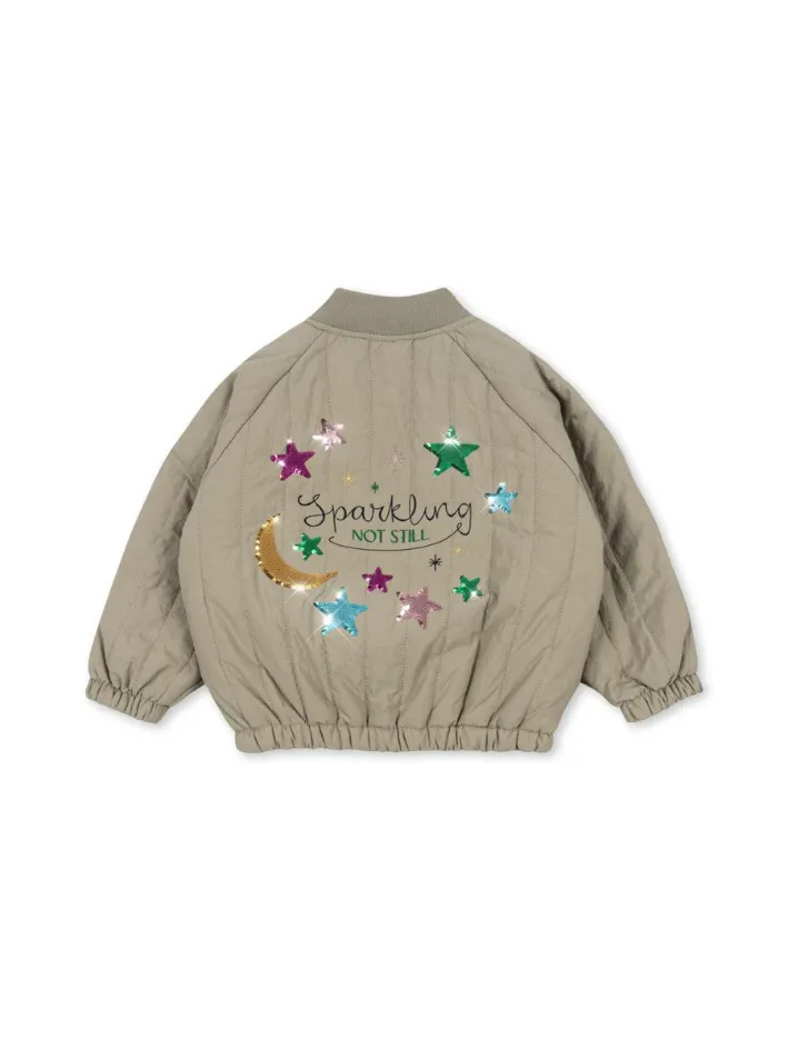 Konges Sløjd - pikowana kurtka bomberka Juno Sequin Bomber Jacket Laurel Oak