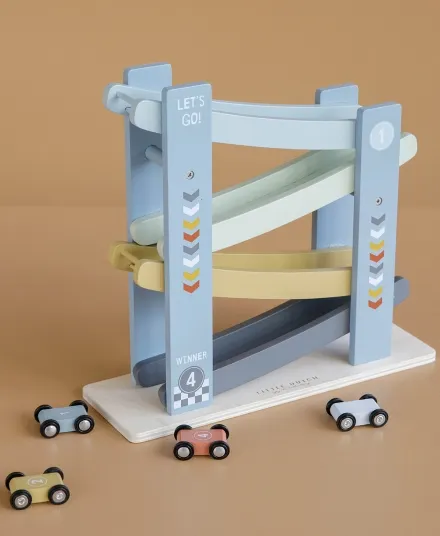 Little Dutch - zjeżdżalnia dla samochodzików błękitny