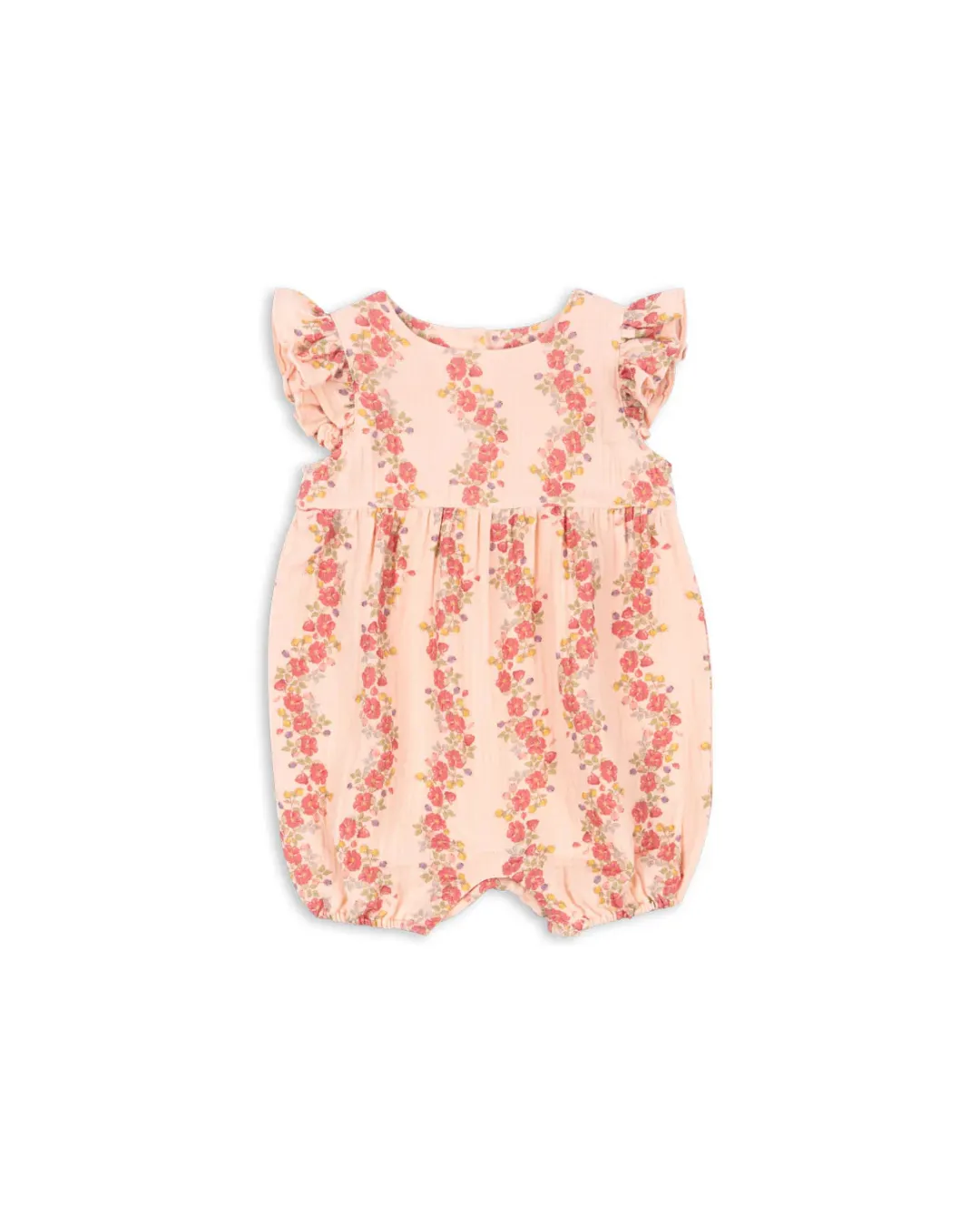 Konges Sløjd - rampers/kombinezon bawełniany niemowlęcy Coco Frill Romper GOTS Floria Pink