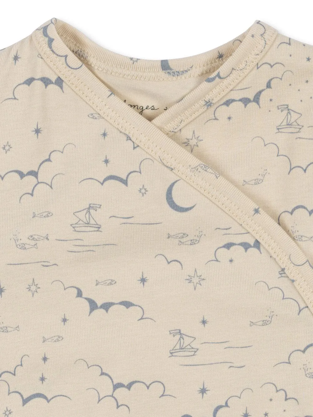 Konges Sløjd - body niemowlęce kopertowe basic Cielo Marino