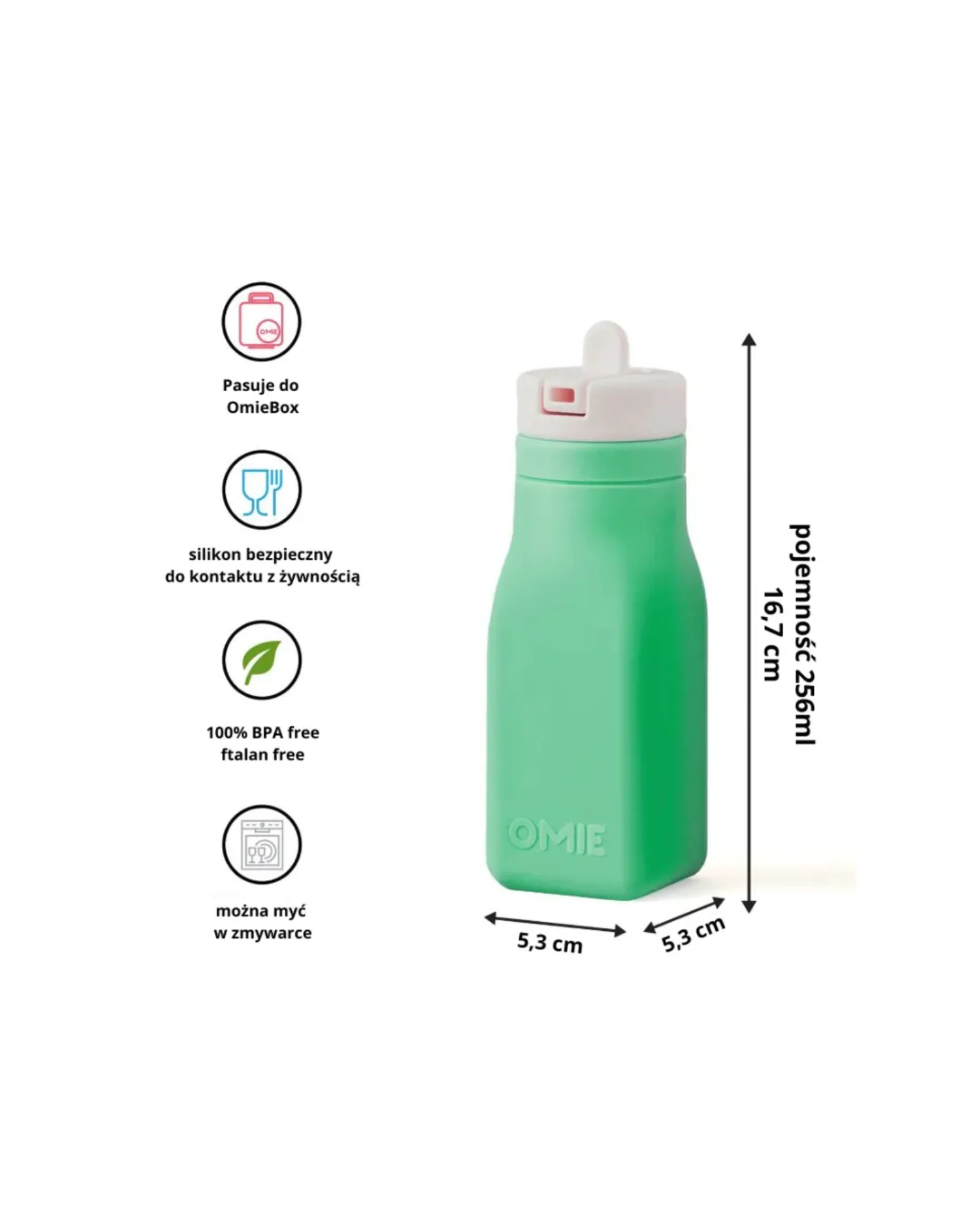 OMIE - OMIEBOTTLE silikonowy bidon dla dzieci Green OMIE - OMIEBOTTLE silikonowy bidon dla dzieci Green