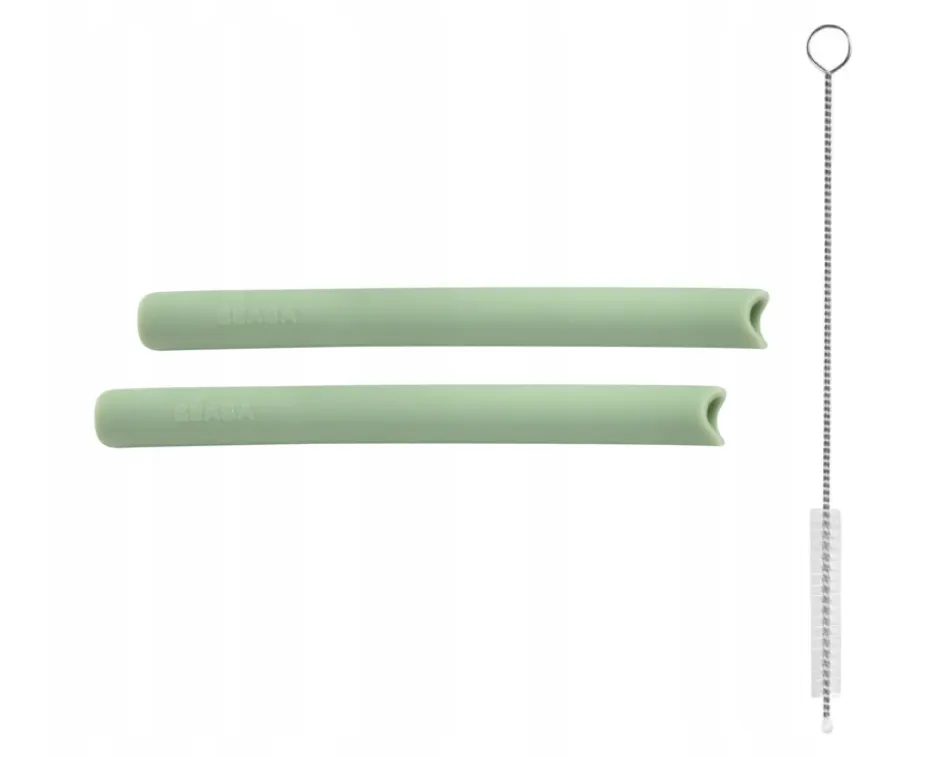 Beaba - zestaw akcesoriów: 2 słomki i czyścik do silikonowego kubka ze słomką 170 ml, 1 szt.