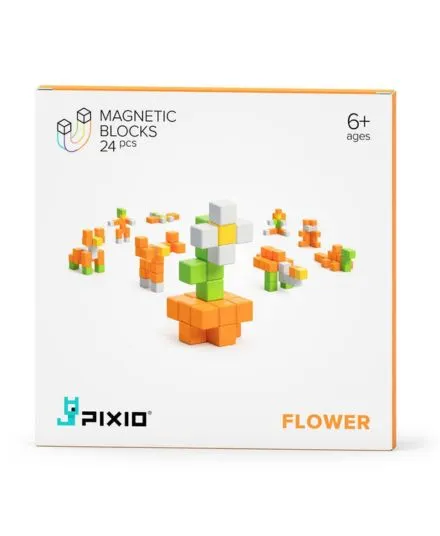 Pixio - klocki magnetyczne 24 sztuki Flower Story Series