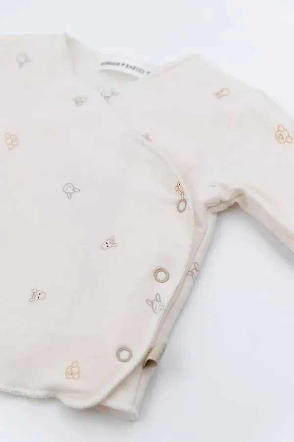 Bamboom - bluzka kaftanik dla noworodka Pure 1 miesiąc Animal Friends