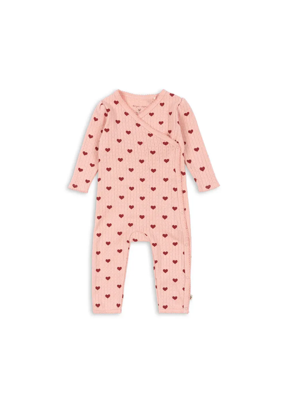 Konges Sløjd - rampers/pajacyk niemowlęcy Minnie Newborn Onesie GOTS Amour Rouge