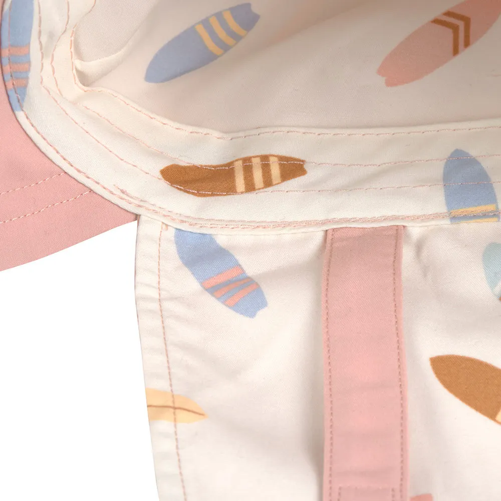 Lassig - składany kapelusz przeciwsłoneczny z osłoną na kark UV Surfboards peach sea salt