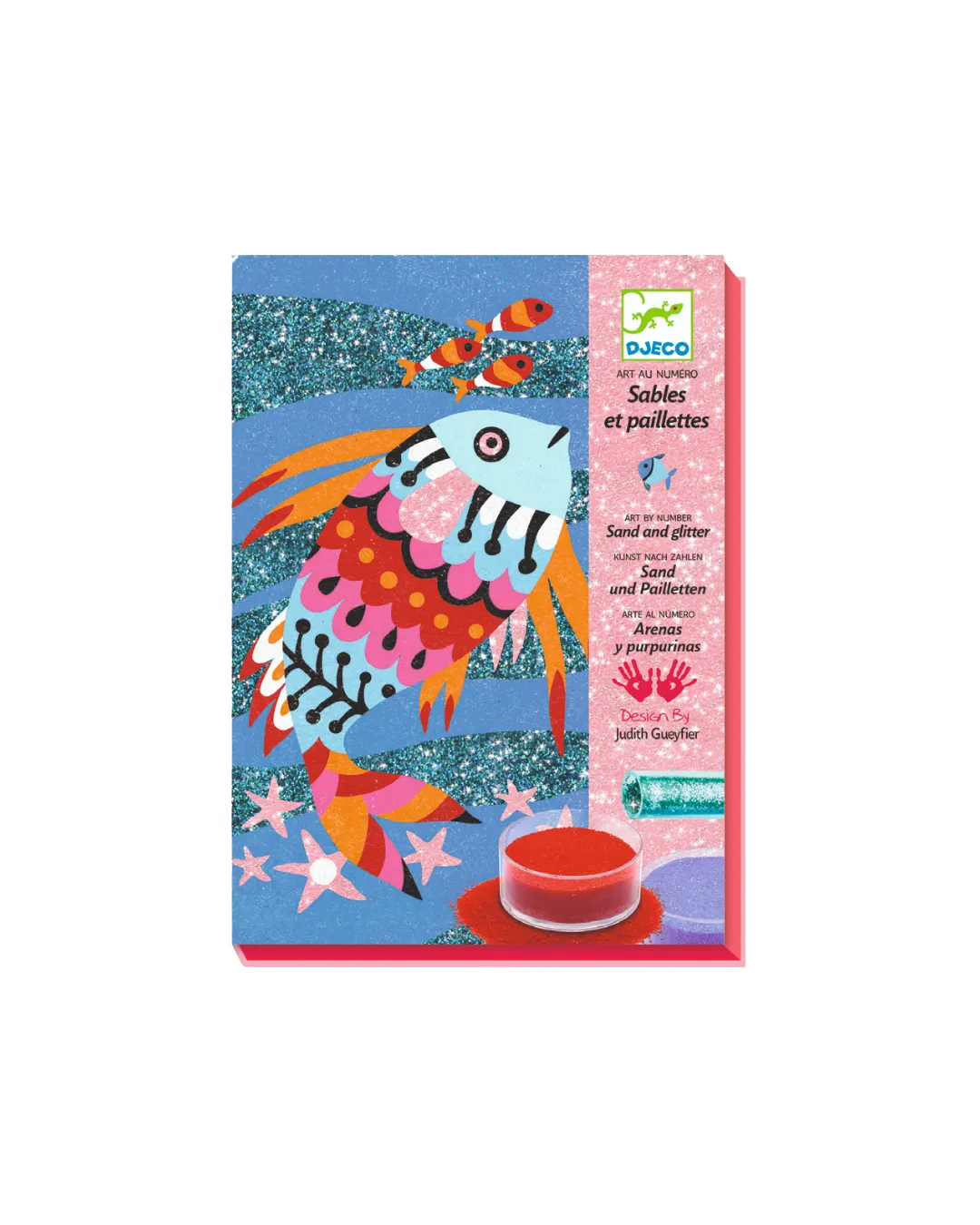 Djeco - zestaw artystyczny z piaskami i brokatem Tęczowe ryby