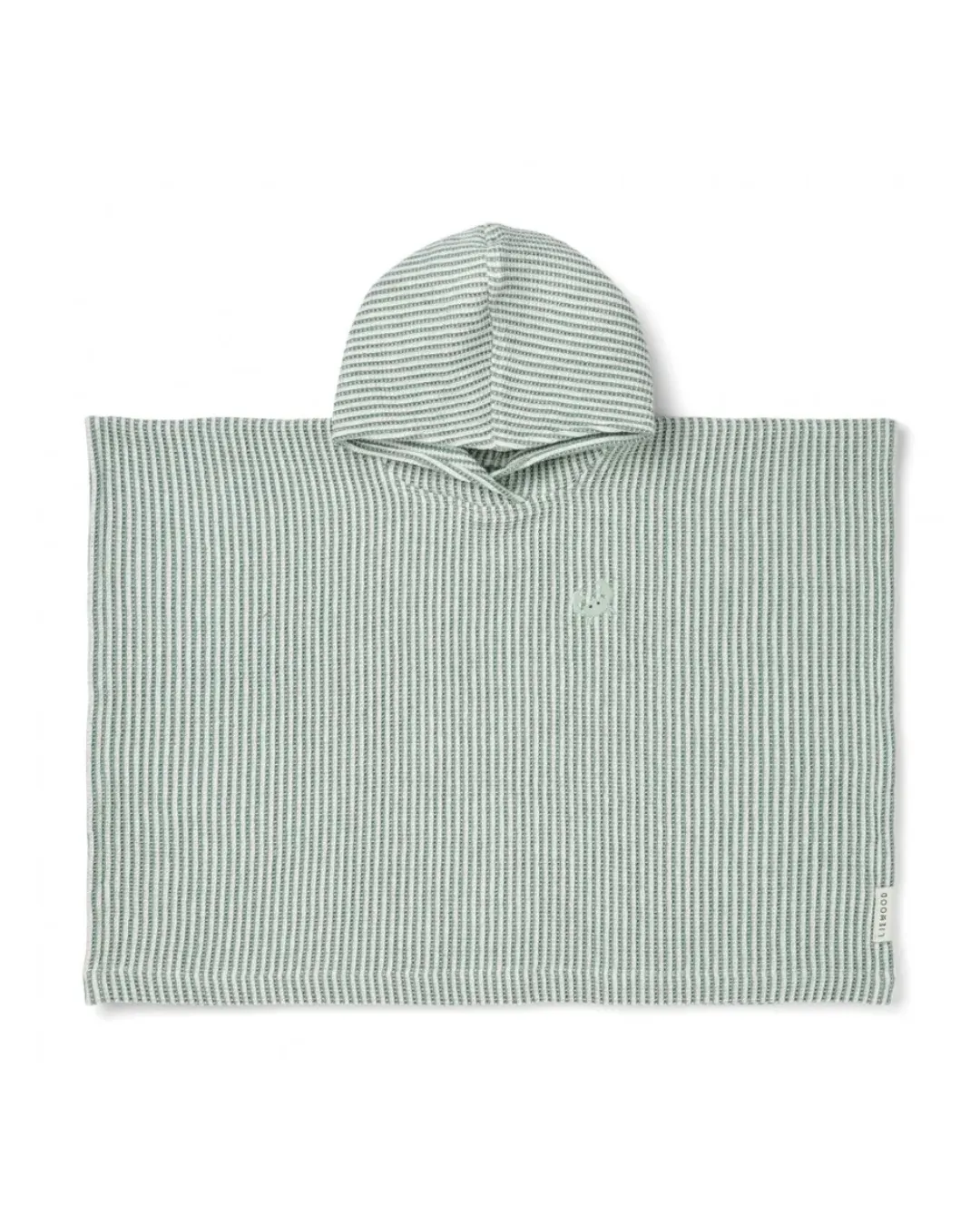 Ponczo kąpielowe z kapturem i haftem Liewood Paco stripe peppermint creme de la creme