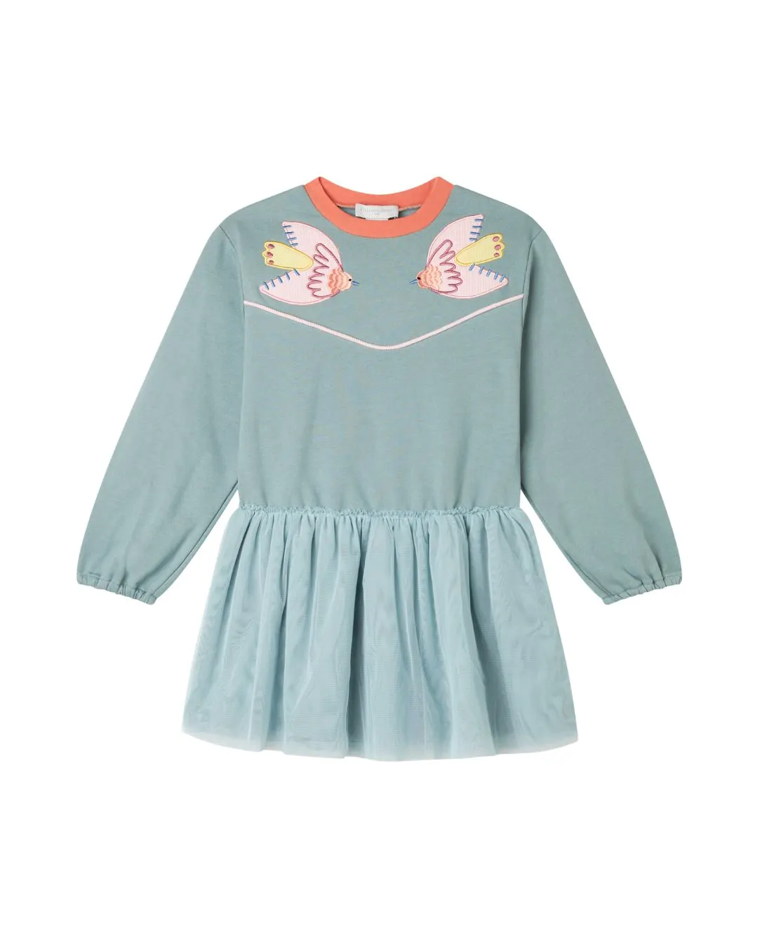 Bawełniana sukienka z tiulem Stella McCartney Birds Patches Bawełniana sukienka z tiulem Stella McCartney Birds Patches