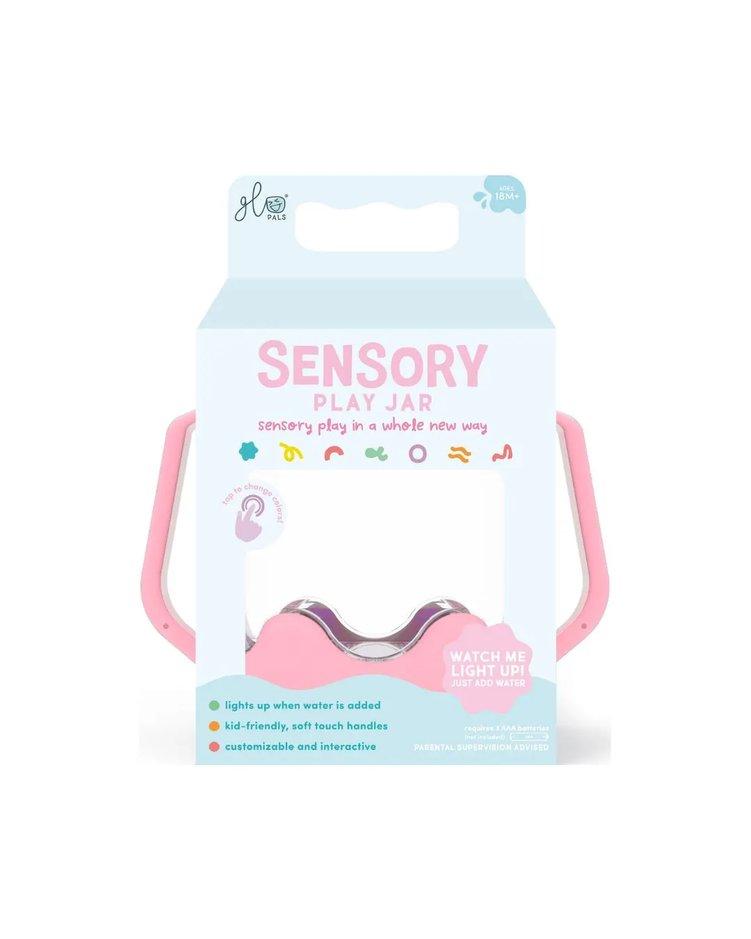 Glo Pals - słoik sensoryczny do napełnienia wodą różowy Glo Pals - słoik sensoryczny do napełnienia wodą różowy