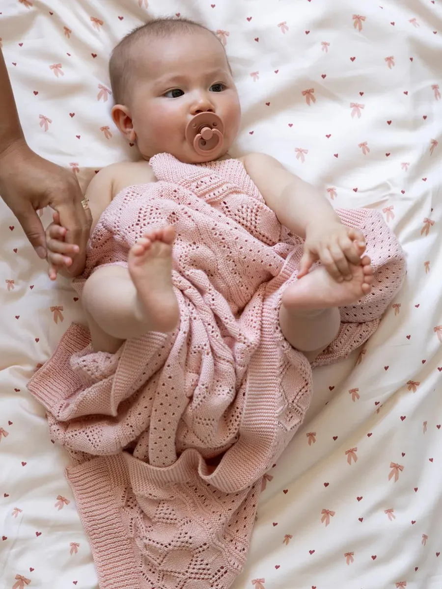 Cam Cam Copenhagen - ażurowy kocyk Pointelle GOTS Sorbet Cam Cam Copenhagen - ażurowy kocyk Pointelle GOTS Sorbet