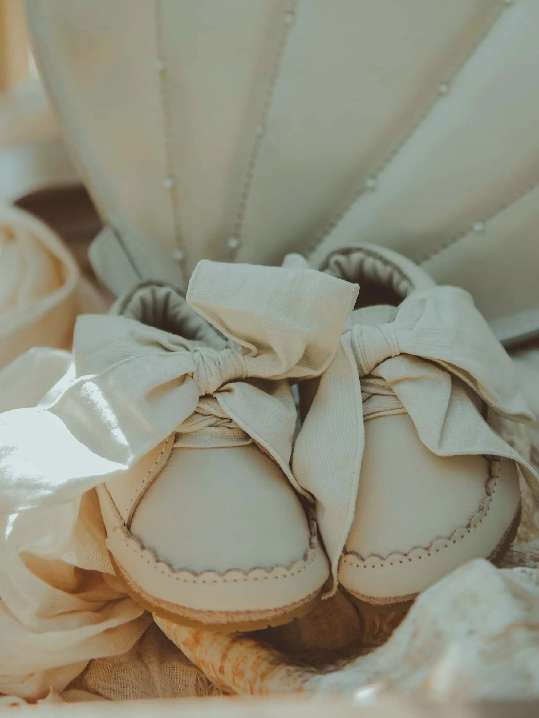 Donsje - buciki niemowlęce Lonny Sneakers Cream Leather