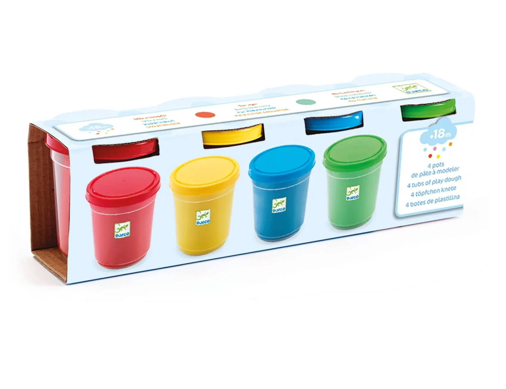 Djeco - 4 kubki z masą plastyczną