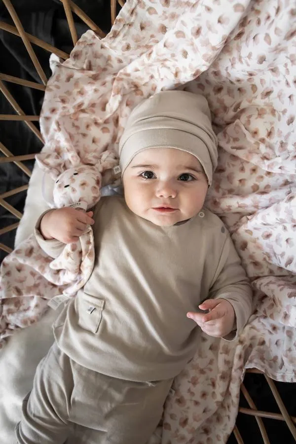 Bamboom - bambusowa cienka czapka niemowlęca Pure beżowa