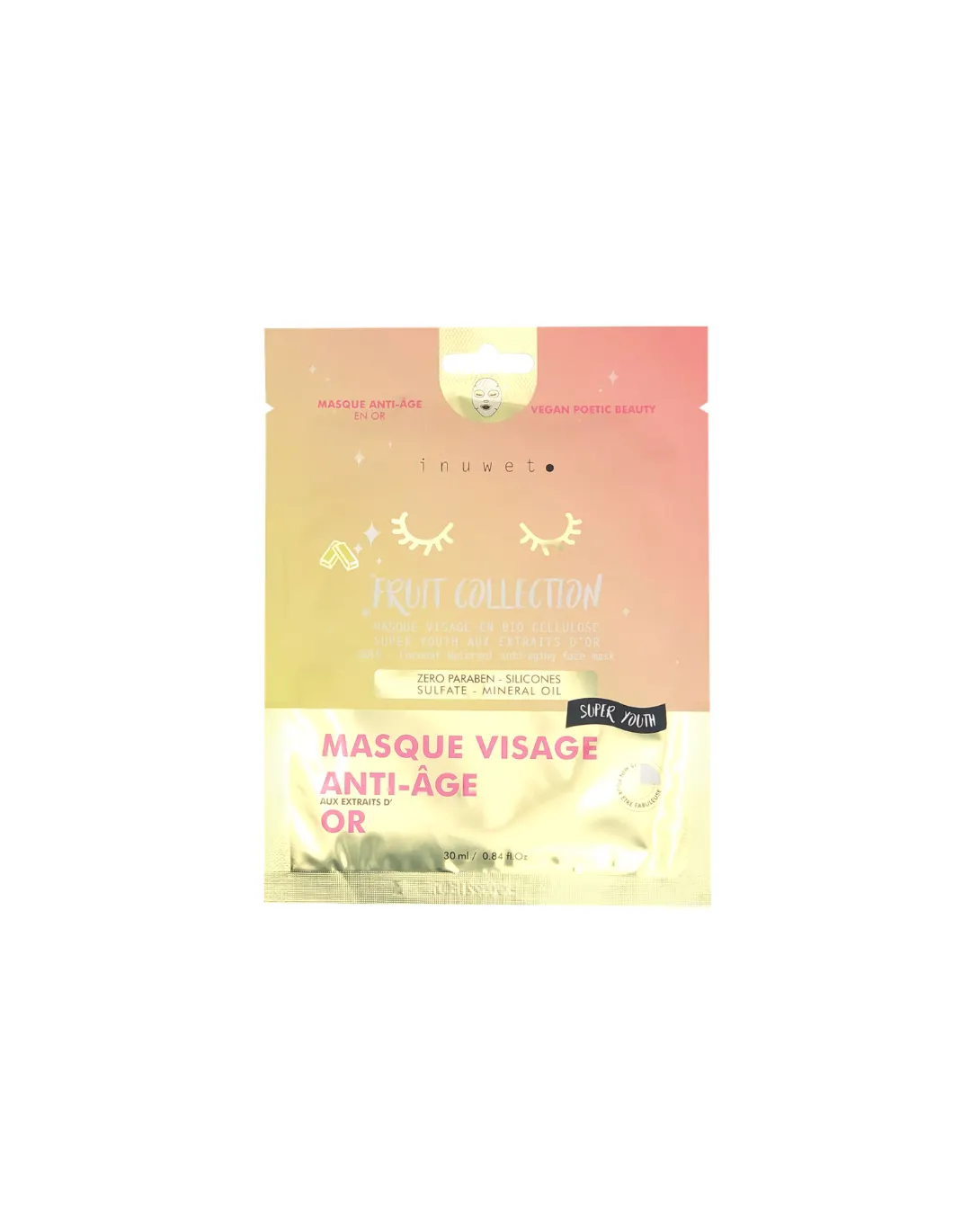 Inuwet - Maska do twarzy złota Przeciwstarzeniowa