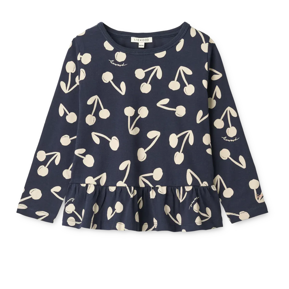 Liewood - koszulka z długim rękawem Margit Printed Cherry blossom / Classic navy
