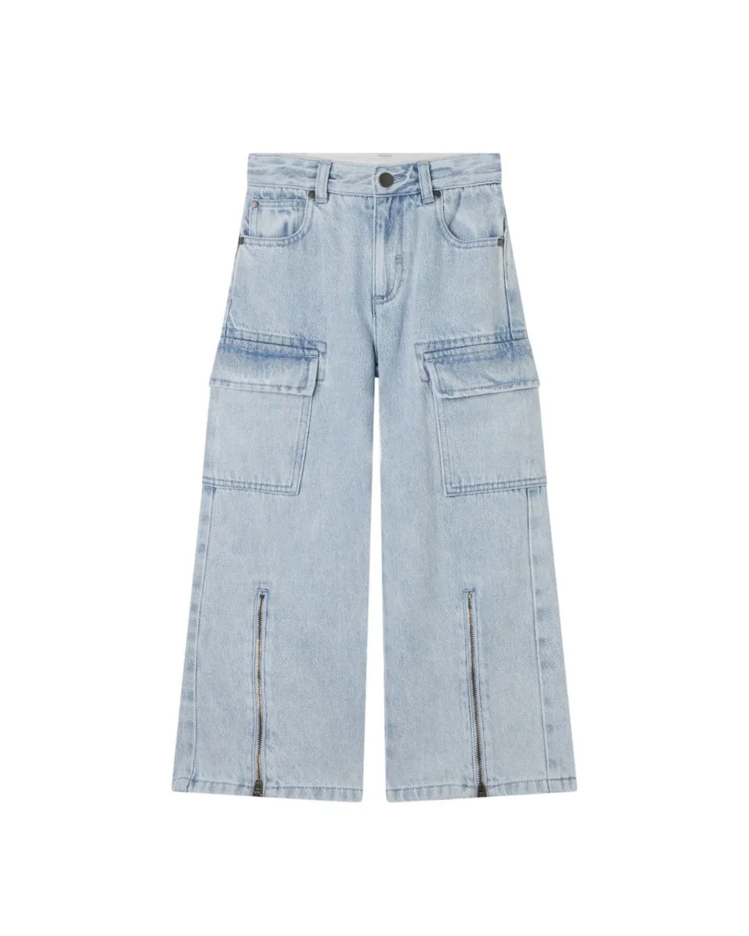 Stella McCartney - spodnie jeansowe dziewczęce z zamkami i kieszeniami Stella McCartney - spodnie jeansowe dziewczęce z zamkami i kieszeniami