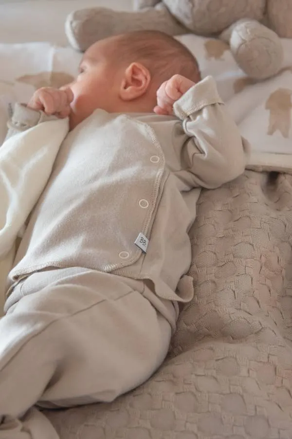 Bamboom - bluzka kaftanik dla noworodka Pure 1 miesiąc beżowa