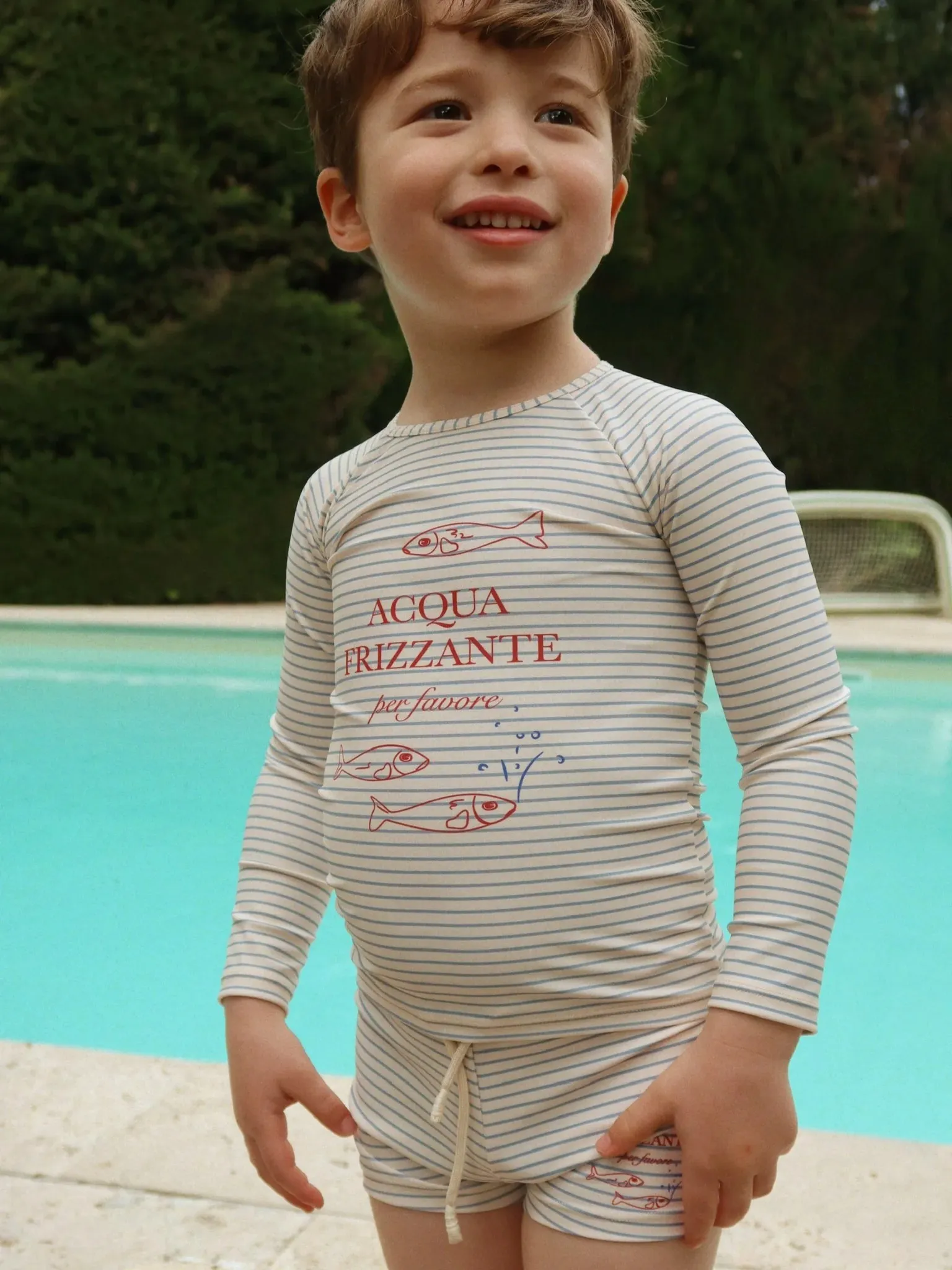 Konges Sløjd - bluzka do pływania z długim rękawem Aster GRS Stripe Bluie 