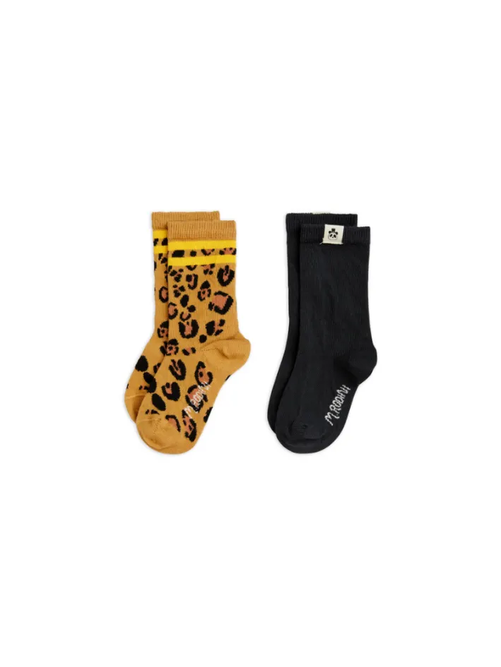 Mini Rodini - skarpetki 2-pak Basic Leopard Mini Rodini - skarpetki 2-pak Basic Leopard