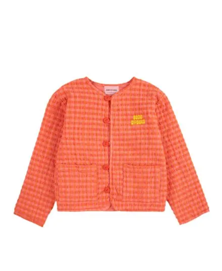 BOBO CHOSES - dziecięca kurtka pikowana Vichy pink różowa 