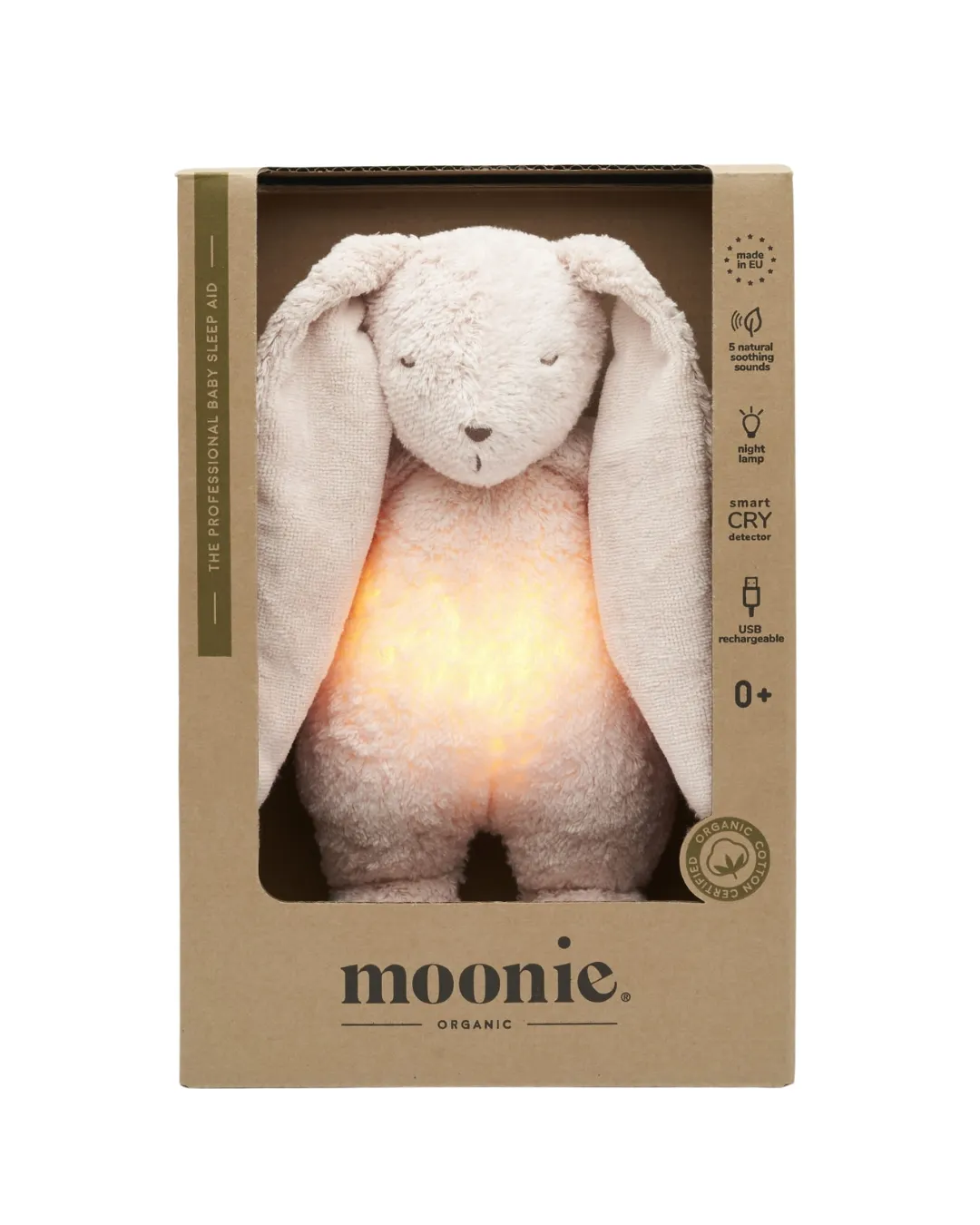 Moonie - szumiący króliczek organic z lampką Rose 2.0 Moonie - szumiący króliczek organic z lampką Rose 2.0