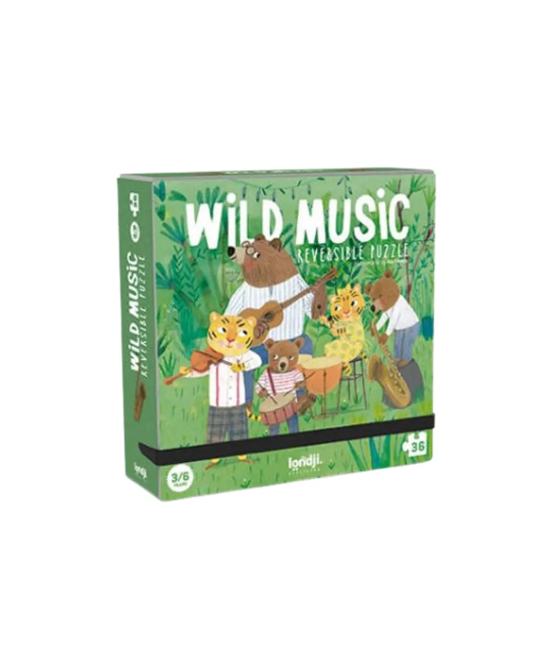 Londji - dwustronne puzzle dla dzieci Dzika Muzyka