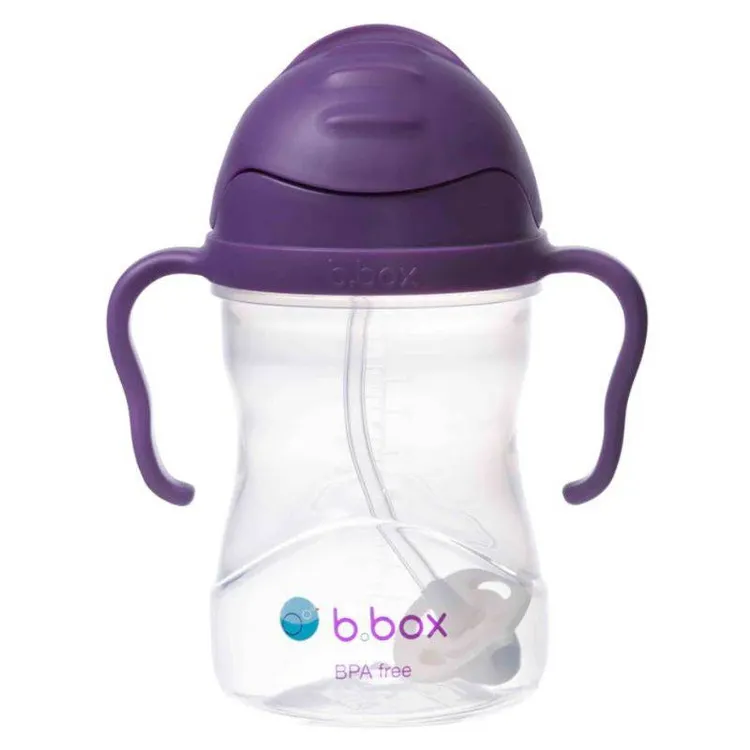 B.box - bidon dla dzieci - kubek niekapek ze słomką 240 ml winogronowy B.box - bidon dla dzieci - kubek niekapek ze słomką 240 ml winogronowy