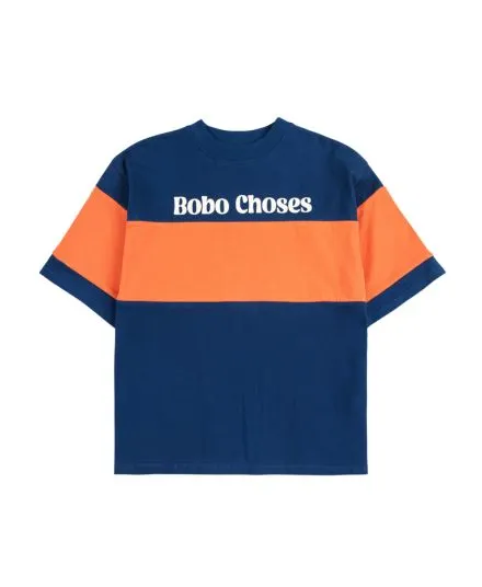 BOBO CHOSES - T-shirt koszulka dziecięca z obniżoną linią ramion i krótkimi rękawami Color Block navy blue granatowy BOBO CHOSES - T-shirt koszulka dziecięca z obniżoną linią ramion i krótkimi rękawami Color Block navy blue granatowy