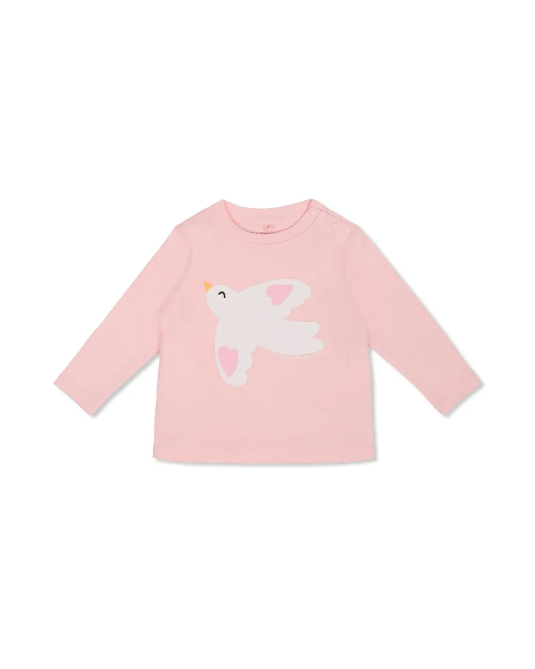 Stella McCartney - koszulka niemowlęca z długim rękawem Birds różowa Stella McCartney - koszulka niemowlęca z długim rękawem Birds różowa