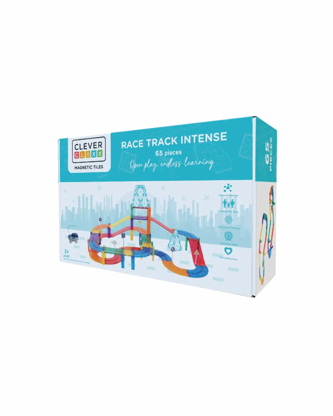 Cleverclixx - klocki magnetyczne Race Track Intense 65 elementów