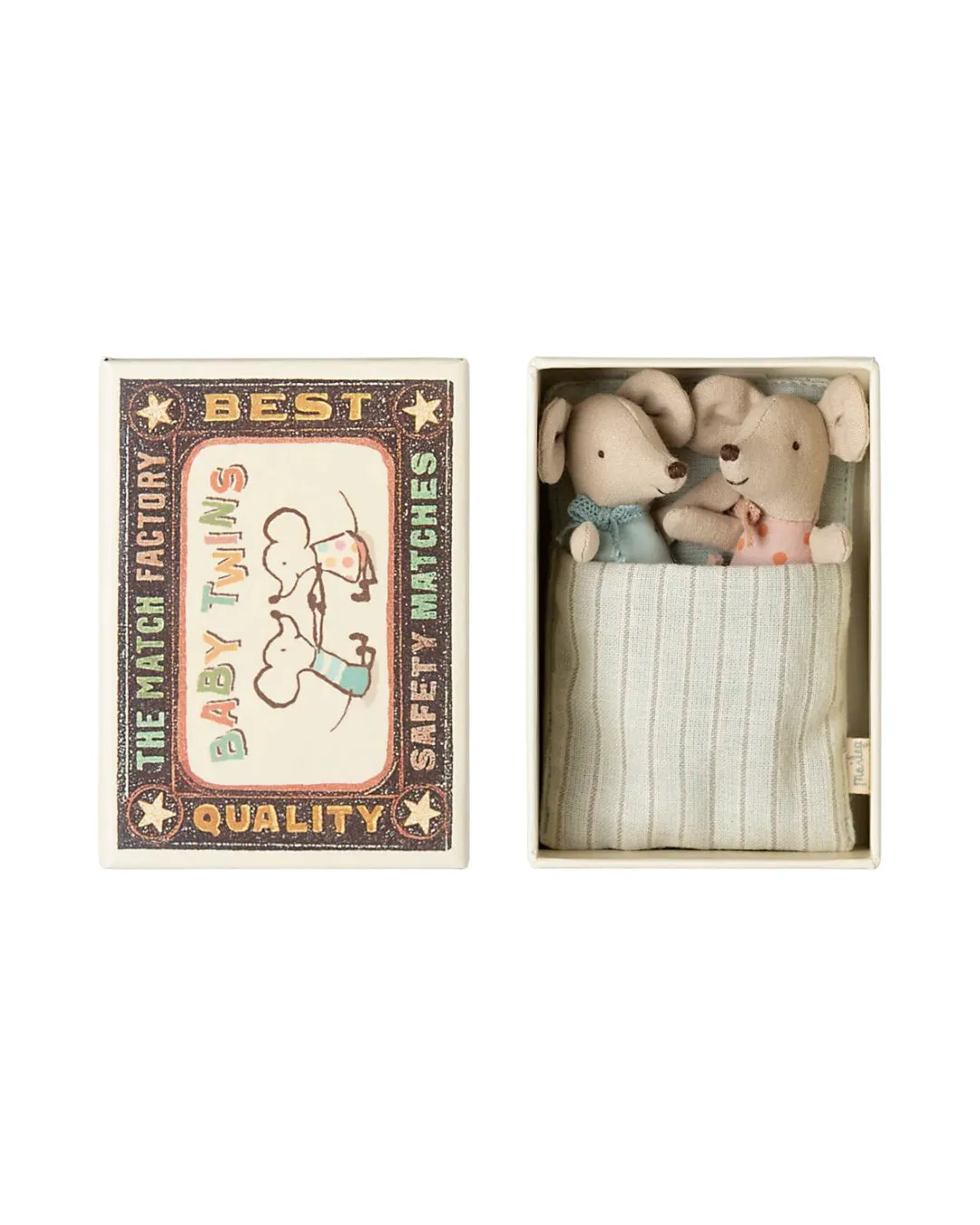 Maileg - Bliźniaki małe myszki w pudełku zapałek Maileg - Bliźniaki małe myszki w pudełku zapałek